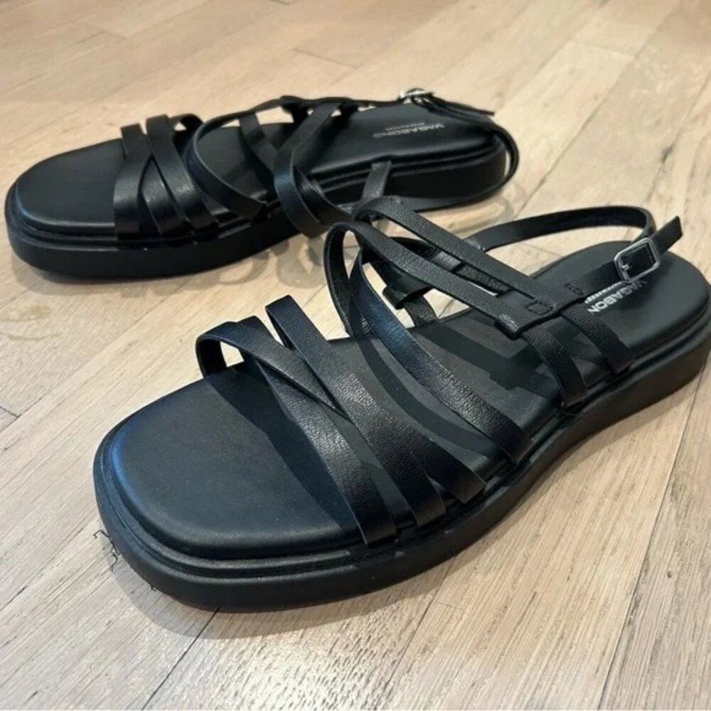 Vagabond Black Leather Connie Sandals